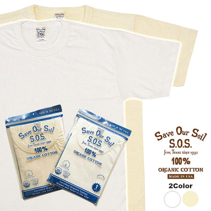 SOS from Texas Mens Short Sleeve Crew Tee Natural